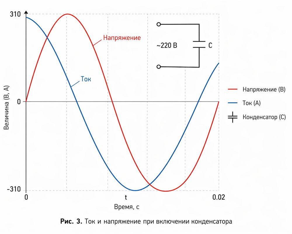 График ёмкостного реактивного сопротивления