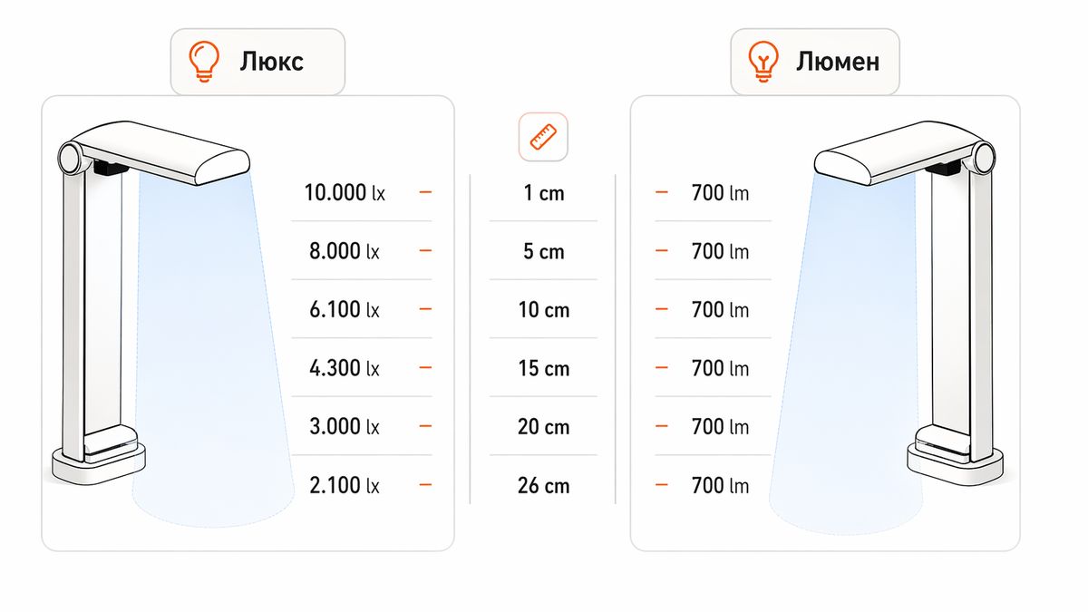 Разница между люксом и люменом