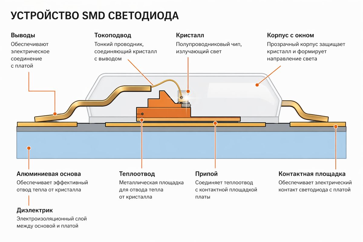 Устройство светодиода