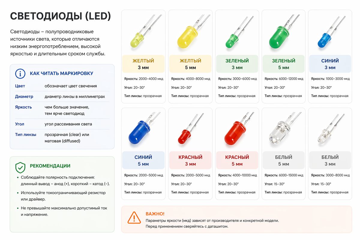 Корпуса светодиодов DIP