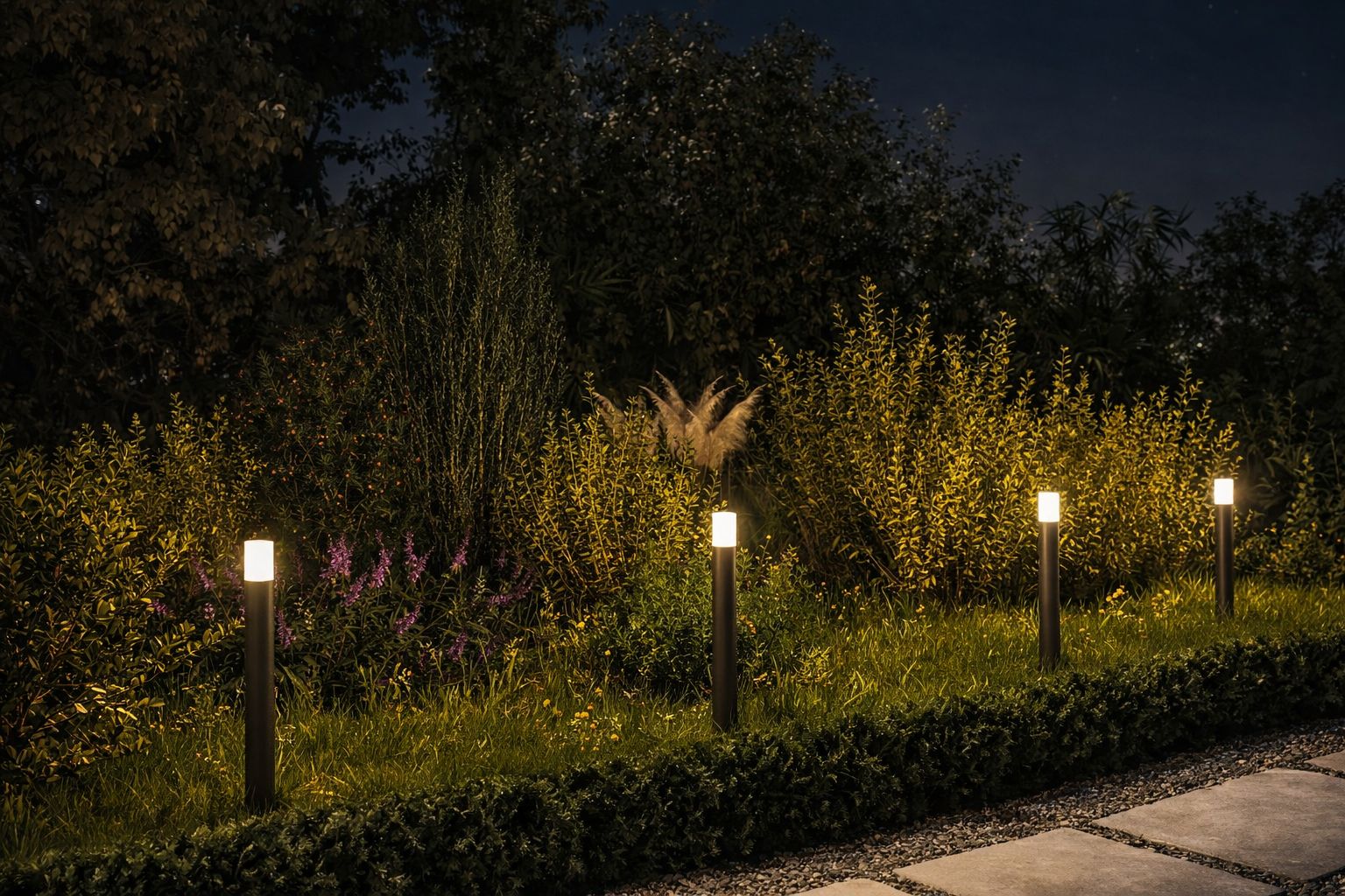 Светильник Факел в ландшафтном освещении сада и дорожек