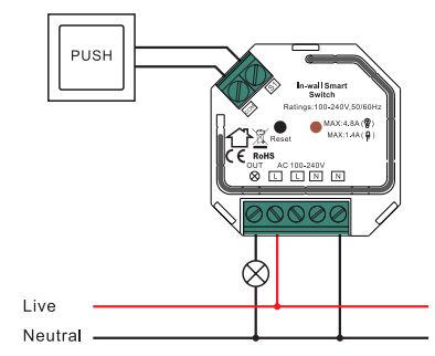 Схема подключения EasyBus 220В с одной push-кнопкой