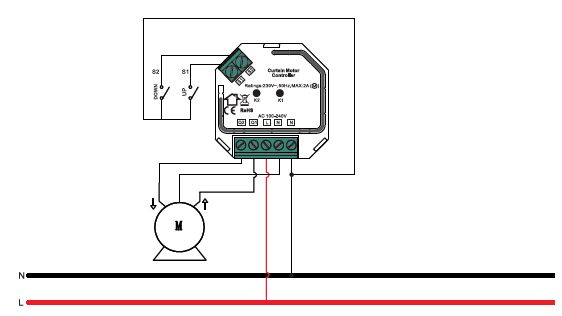 Схема подключения EasyBus для управления шторами и карнизами