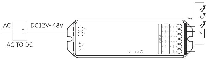 Схема подключения Quick Control для DIM-ленты