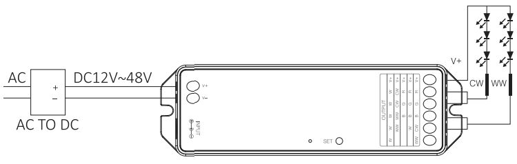 Схема подключения Quick Control для CCT-ленты