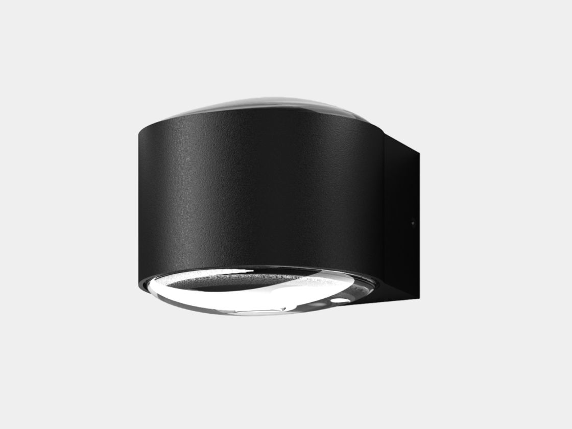 Настенный уличный светильник темно-серый, вид спереди снизу