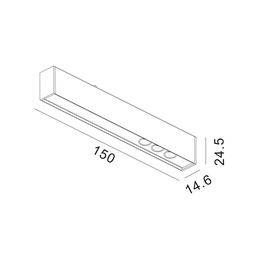 Светильник для низковольтного трека SY mini 48В, SY-mini-522217-3.7-48-BL-NW