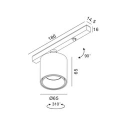 Светильник для низковольтного трека SY mini 9.2 Вт 48в, SY-mini-521911-8.2-48-BL-NW