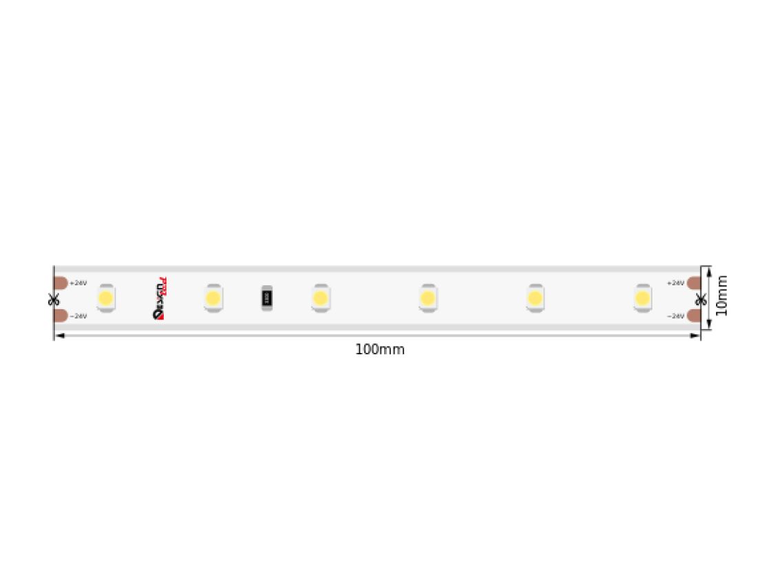 Фрагмент светодиодной ленты 3528, маркировка 24V