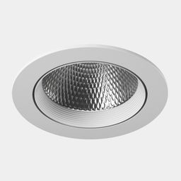 Наклонный встраиваемый светильник, белая рамка, отражатель крупно