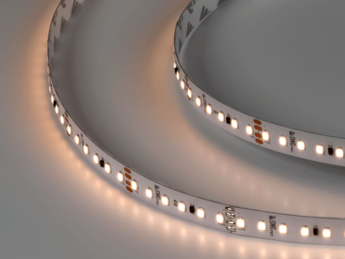 Светодиодная лента PRO 2835, теплый белый, SWG2P120-CC-24-9.6-WW