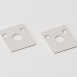 Две алюминиевые заглушки белые, вид сверху