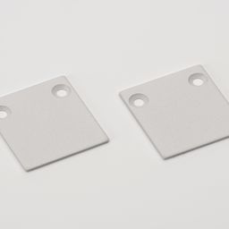 Две белые алюминиевые заглушки для шинопровода SY-LINK