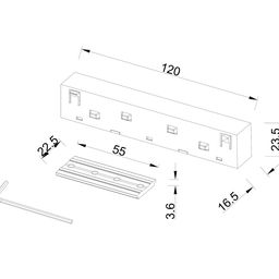 Коннектор прямой для накладных шинопроводов SY-LINK, SY-LINK-CN-DS-WH
