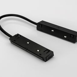 Черный гибкий коннектор для шинопровода, вид под углом