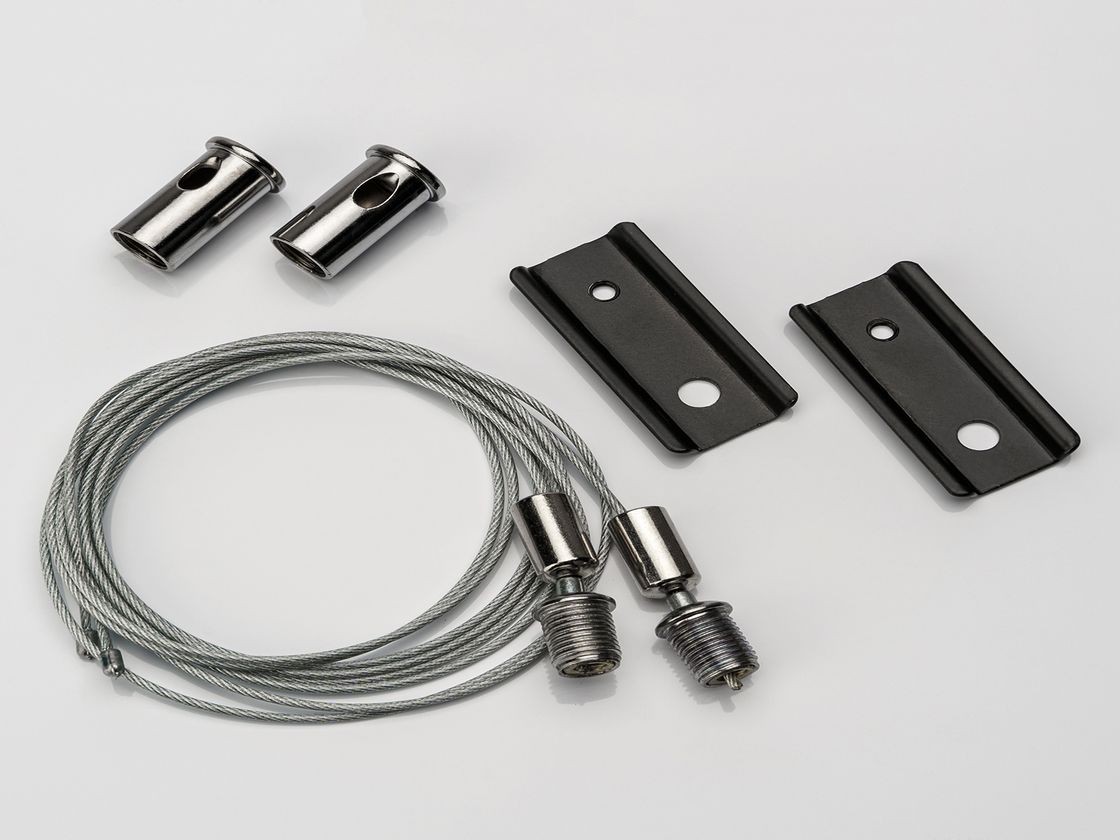 Подвесная система для шинопровода, вид на элементы крепления