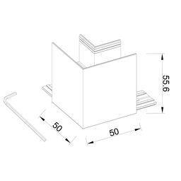 Коннектор угловой для накладного глубокого шинопровода SY-LINK, SY-LINK-CNLV-S1-BL