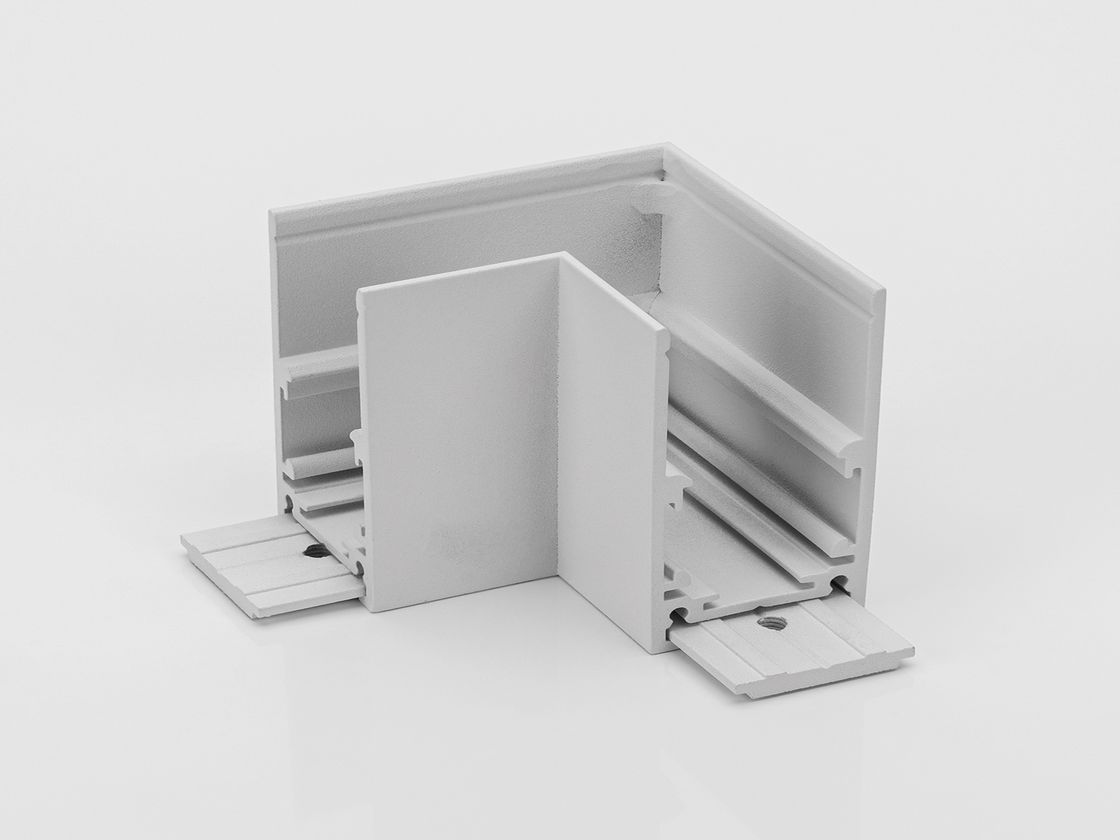 Коннектор угловой для накладного шинопровода, белый корпус