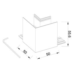 Коннектор угловой для накладного шинопровода SY-LINK, SY-LINK-CNLV-S1-WH