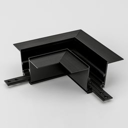 Коннектор угловой горизонтальный для встраиваемого глубокого шинопровода SY-LINK под шпаклевку, SY-LINK-CNLV-T2-BL