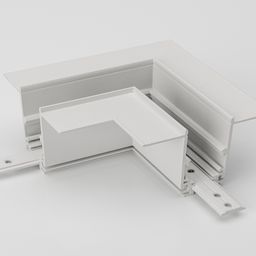 SY-LINK-CNLV-T2-WH, коннектор угловой горизон.для встраиваемого глубокого шинопровода под шпак., бел