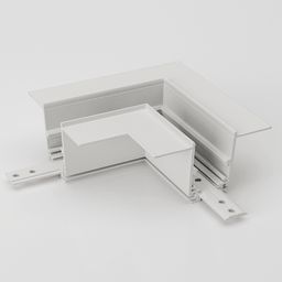 Коннектор угловой горизонтальный для встраиваемого глубокого шинопровода  по шпаклевку, SY-LINK, SY-LINK-CNLV-T2-WH