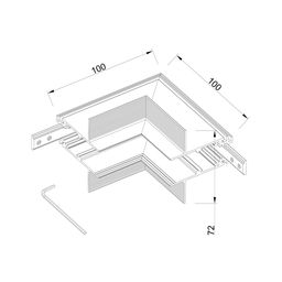 Коннектор угловой внутренний для встраиваемого шинопровода SY-LINK, SY-LINK-INT-T1-WH