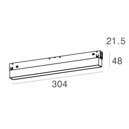 Светильник трековый линейный, серия SY-LINK, Черный, 6Вт, IP20, Теплый белый (3000К), SY-LINK-300-BL-6-WW