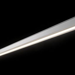 Линейный трековый светильник белый, матовый рассеиватель, включён