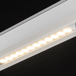 Светильник дарклайт в треке, крупный план оптики