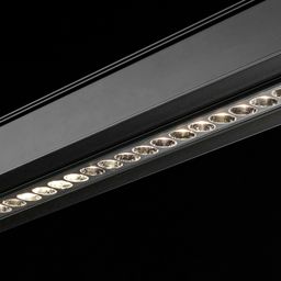 Линейный трековый светильник дарклайт, черный, светодиоды крупно