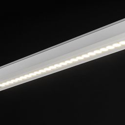 Линейный светильник SY-LINK в треке, включённый свет, ракурс снизу