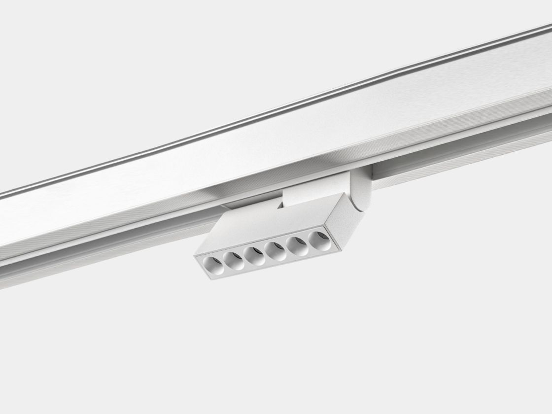 Белый трековый светильник-книжка дарклайт на шинопроводе