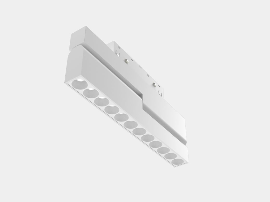 Трековый светильник-книжка darklight белый, вид снизу под углом