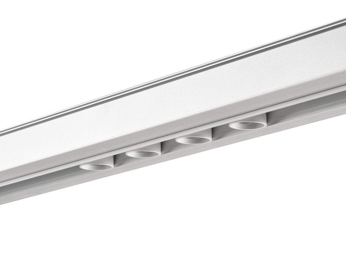 Белый линейный светильник SY-LINK, ячеистая оптика, вид снизу