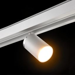 Цилиндрический спот SY-LINK белый, вид сбоку на треке