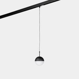Подвесной трековый светильник шар черный на треке