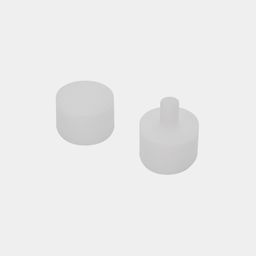 Две заглушки для неона 360° D25, белые