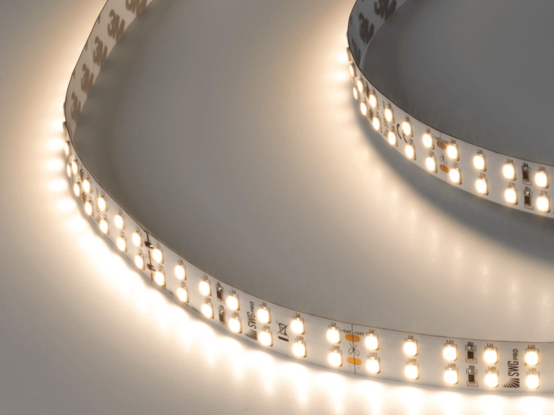 Светодиодная лента SWG PRO 2835, 196 LED/м, 20 Вт/м, 24В , IP20, Цвет: Нейтральный белый, SWG2P196-24-20-NW-20