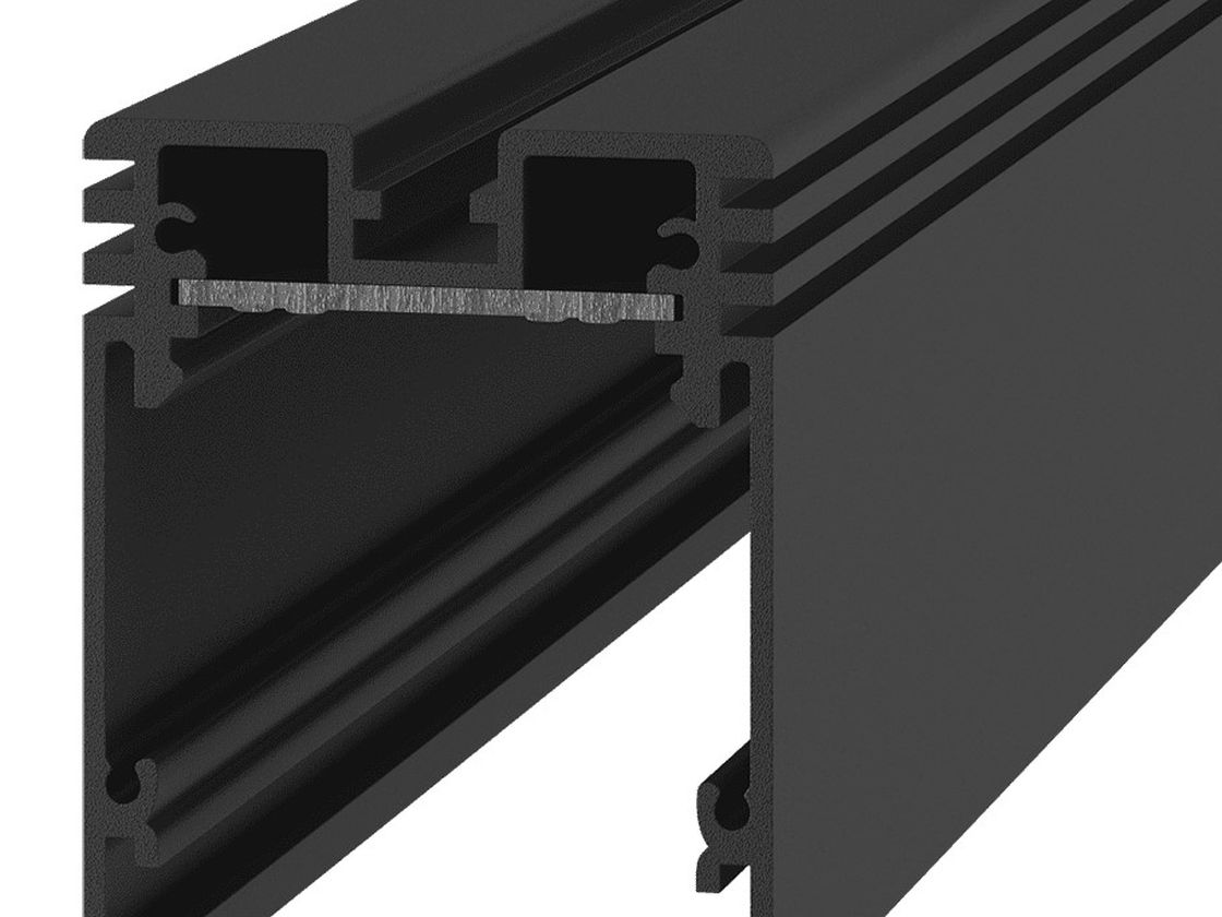Профиль трека SY черный, сечение и направляющие