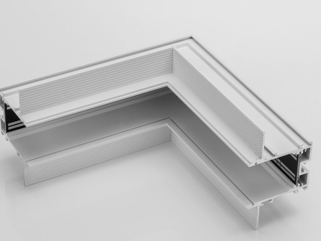 Угловой встраиваемый коннектор трека SY, белый муар