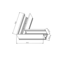 Коннектор угловой потолочный SY Черный Муар ,Серебро, SY-601901-CN-BLMR-PCB