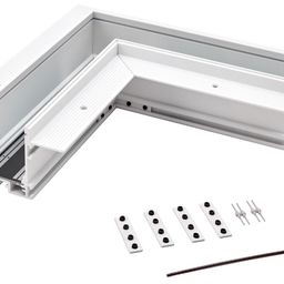 Коннектор угловой потолочный встраиваемый SY Белый Муар , Серебро, SY-601901-RC-CN-1-WHMR-PCB