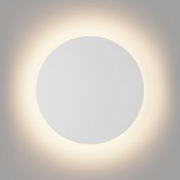 Круглый настенный светильник белый, свечение по контуру