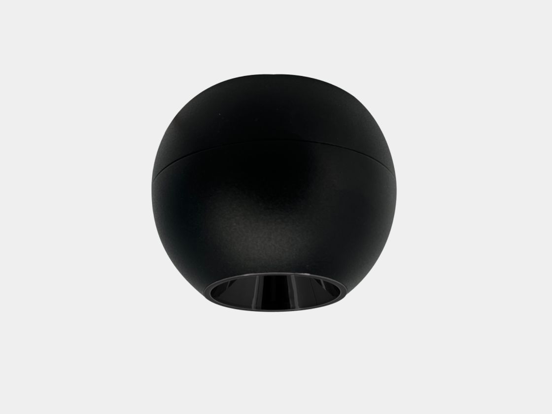 Накладной светильник шар черный, вид спереди