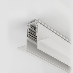 Встраиваемый глубокий шинопровод белый, сечение профиля