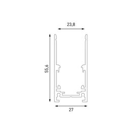 Чертеж с размерами профиля шинопровода 27 мм