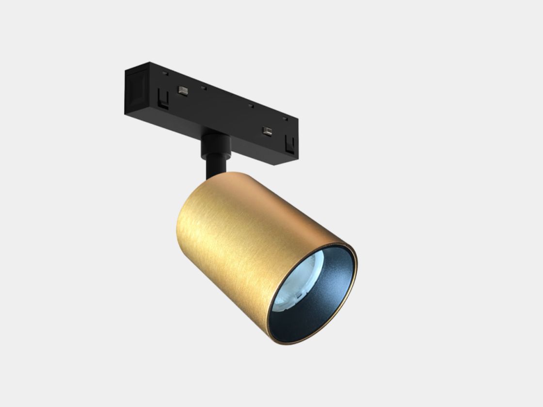 Трековый светильник-спот SY-LINK латунь, цилиндрический корпус