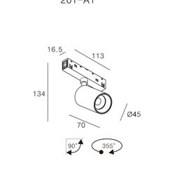 Светильник-спот светодиодный , серия SY-LINK, Серебро, 6Вт, IP20, Теплый белый (3000К), SY-LINK-SP-SL-6-WW
