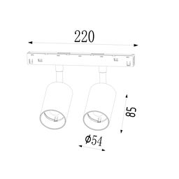 Светильник-спот светодиодный , серия SY-LINK, Белый, 2*10Вт, IP20, Нейтральный белый (4000К), SY-LINK-DBS-WH-2/10-NW